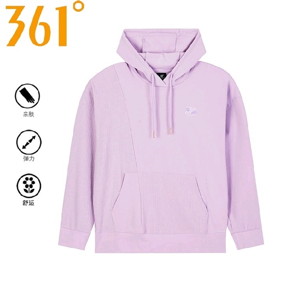 Áo hoodie có mũ cho nữ chính hãng 361 độ logo hoa