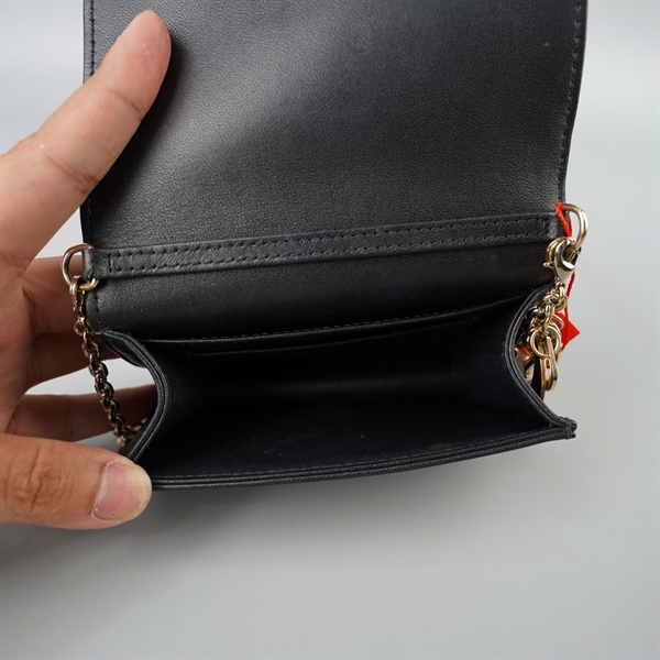Túi Dior dáng ví màu đen kèm charm sz13 (BQ) KG+