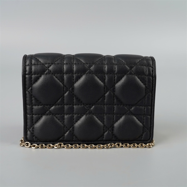 Túi Dior dáng ví màu đen kèm charm sz13 (BQ) KG+