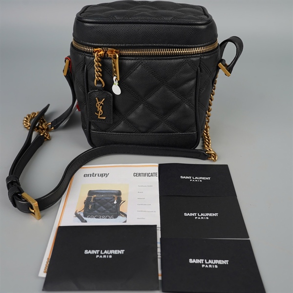 Túi YSL Vanity đen sz14 (A-T) KG+