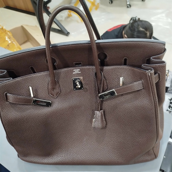 Túi Hermes màu nâu đen có lót form (stamp M (2009)) sz40 +