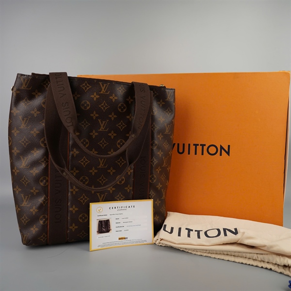 Túi LV tote hoa nâu có lót form sz32 KG+