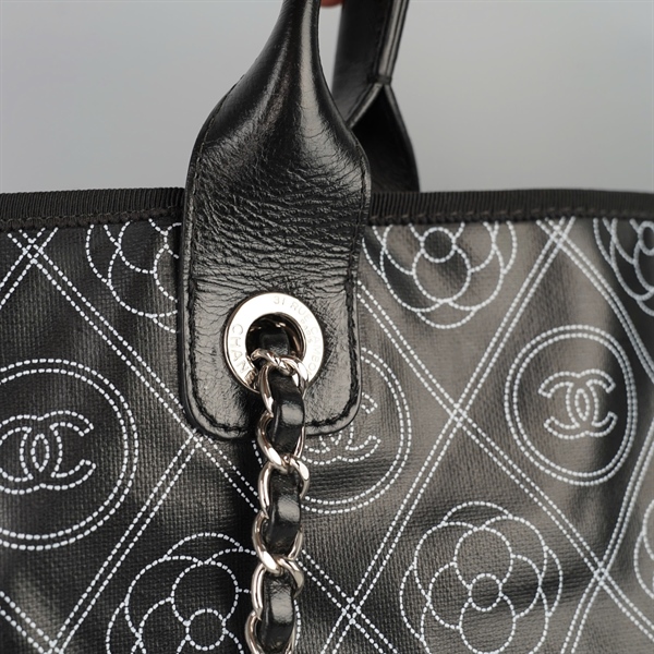 Túi Chanel tote đen trắng (25717513) sz38 có lót form KG+