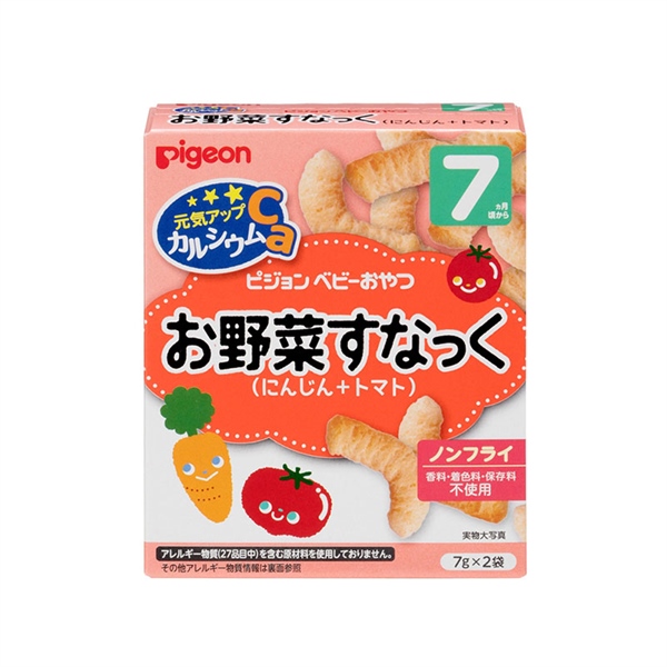 Bánh ăn dặm cho bé từ 7 tháng tuổi vị cà rốt và cà chua Pigeon 14g