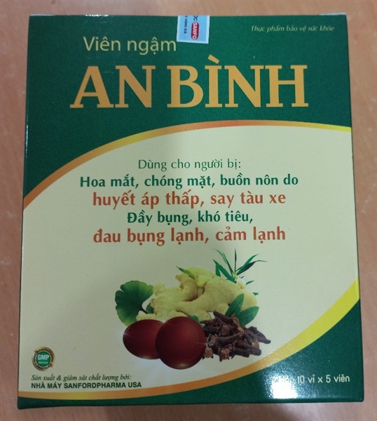 Viên ngậm An Bình (Hộp 10 vỉ x 5 viên) - Sanfo