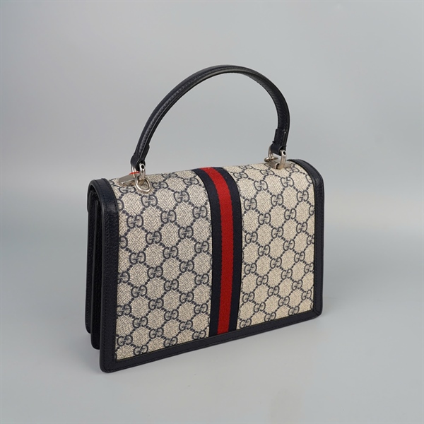 Túi GG handle xám viền đen sz24 (BQ) KG+