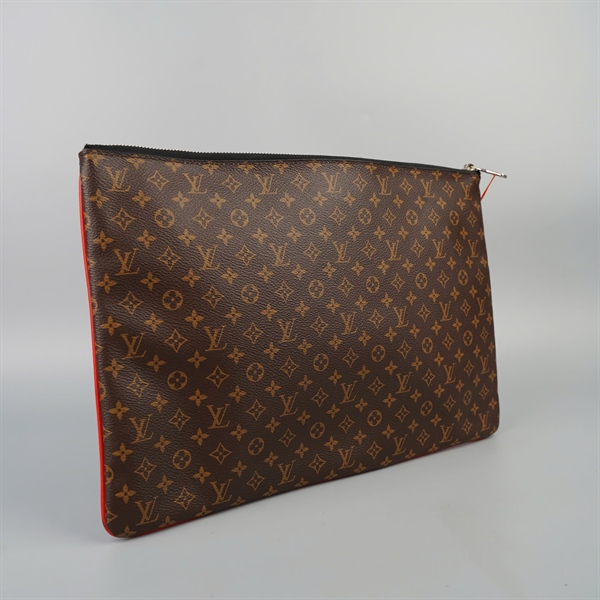 Túi LV clutch hoa nâu kèm ngăn ngoài sz35 (BQ) KG+