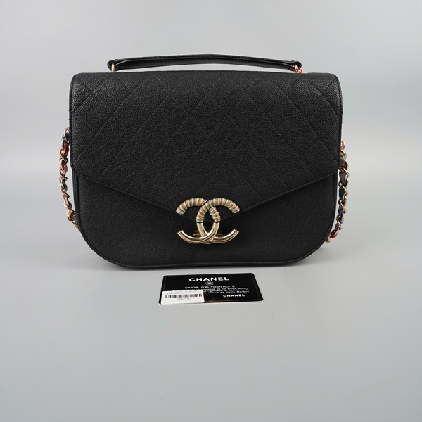 Túi Chanel Handle đen (23579810) sz25 (BQ) KG+