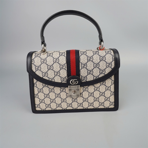 Túi GG handle xám viền đen sz24 (BQ) KG+