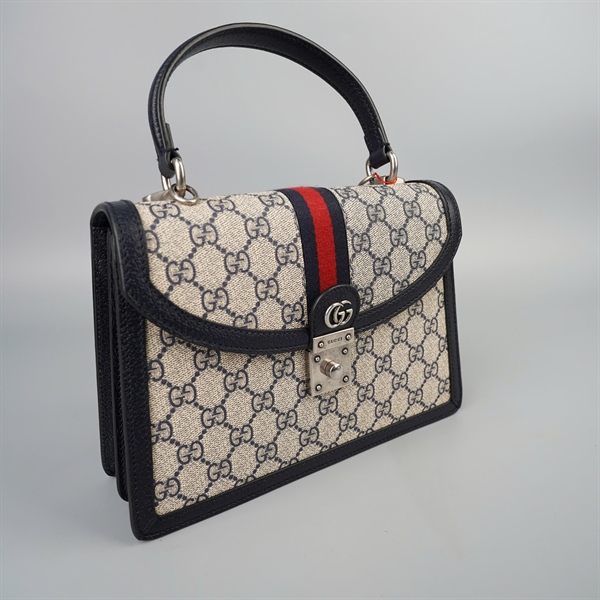 Túi GG handle xám viền đen sz24 (BQ) KG+