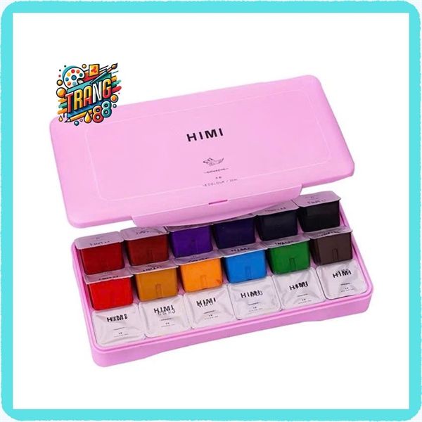 Bộ Màu Gouache Thạch Himi MIYA 18 Màu - Dòng Chuyên Nghiệp 30g GREEN