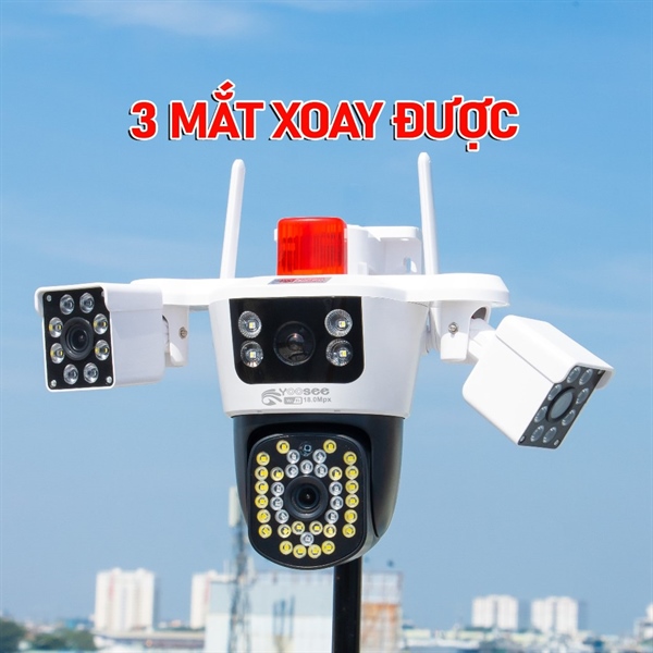 Camera IP Wifi Yoosee PTZ W950 4 mắt - 3 khung hình
