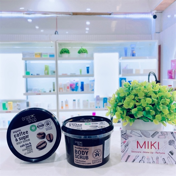 Tẩy da chết toàn thân Organic coffe & sugar Shop body scrub 250ml