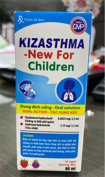 Thuốc Kizasthma-New For children Mediplantex Điều trị viêm phế quản co thắt (Chai 60ml)