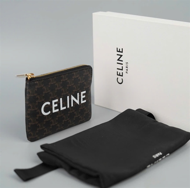 Ví Celine khóa zip màu nâu (U.IE.1212) (A-T) KG+