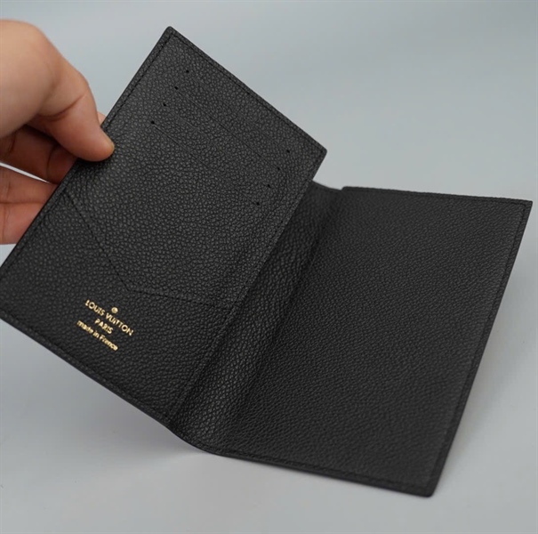 Ví LV gập 2 đen hoa trắng da bê +