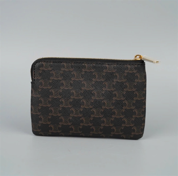 Ví Celine khóa zip màu nâu (U.IE.0233) (A-T) KG+