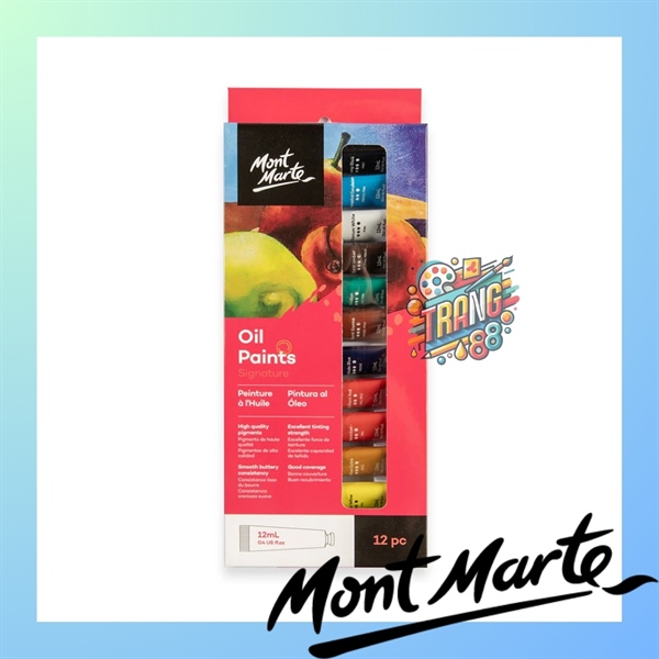 Bộ Sơn Dầu Mont Marte Signature 12 Màu Tuýp 12ml Sắc Tố Cao