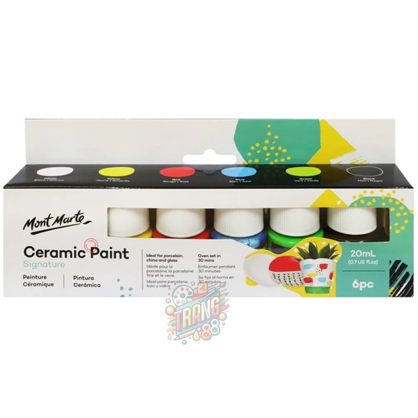 Bộ Sơn Gốm Sứ Mont Marte Signature – 6 Màu, Tuýp 20ml gốm và thủy tinh