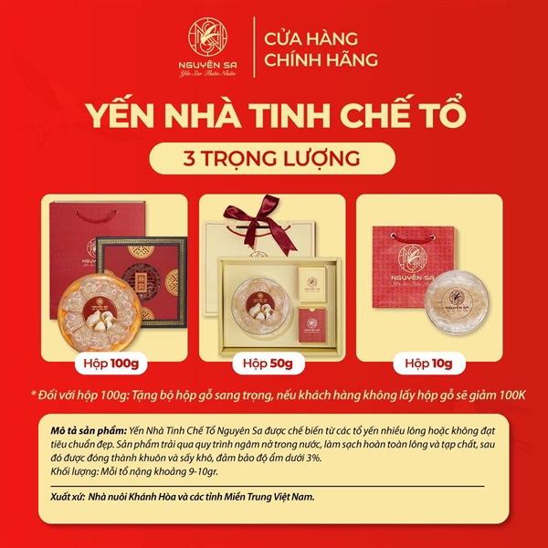 Yến Nhà Tinh Chế (100gr/50gr/10gr)