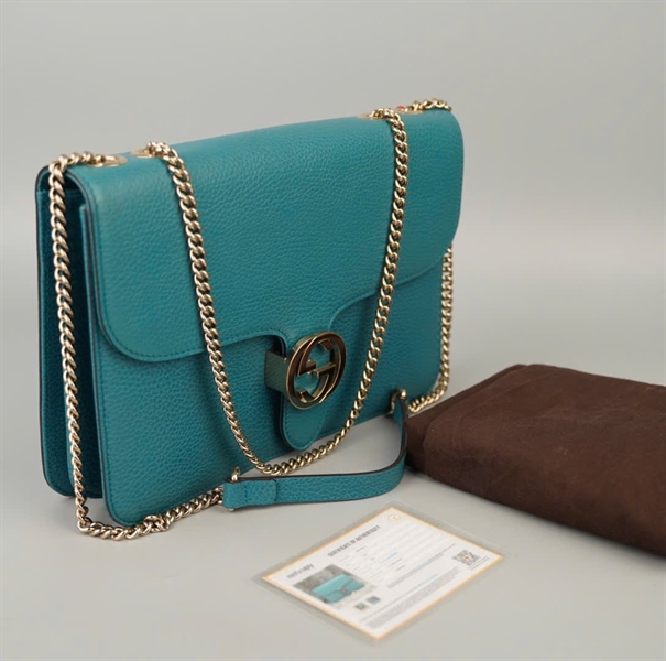 Túi GG xanh (493492) sz28 +