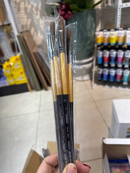 Cọ vẽ sunway B601 đầu lưỡi mèo lông chồn số 14