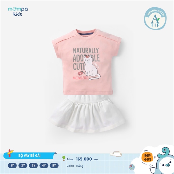 MP485 - 18M/5Y Bộ áo váy actif mèo hoa