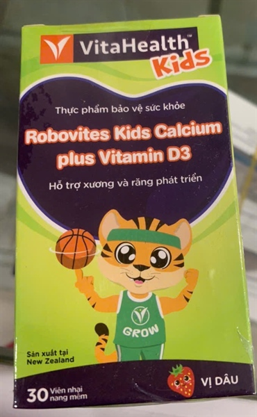 Vitahealth Robovites Kids Calcium Plus Vitamin D3 (Lọ 30 Viên) - New Zealand