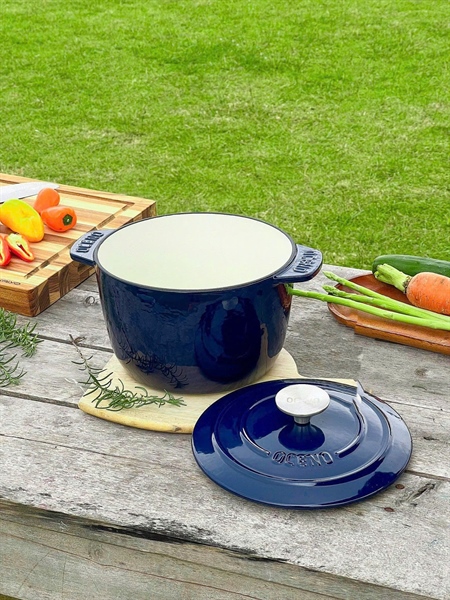 Nồi gang thành cao 20cm màu xanh Navy CR20HNAVY T2