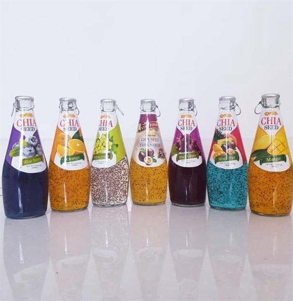 Nước ép trái cây hạt chia Basil Seed vị đào 290ml