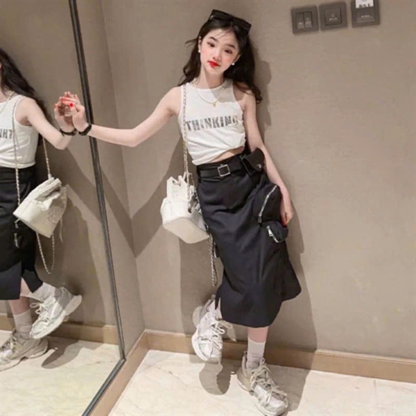 SET ÁO VÁY TÚI KHÓA KÉO