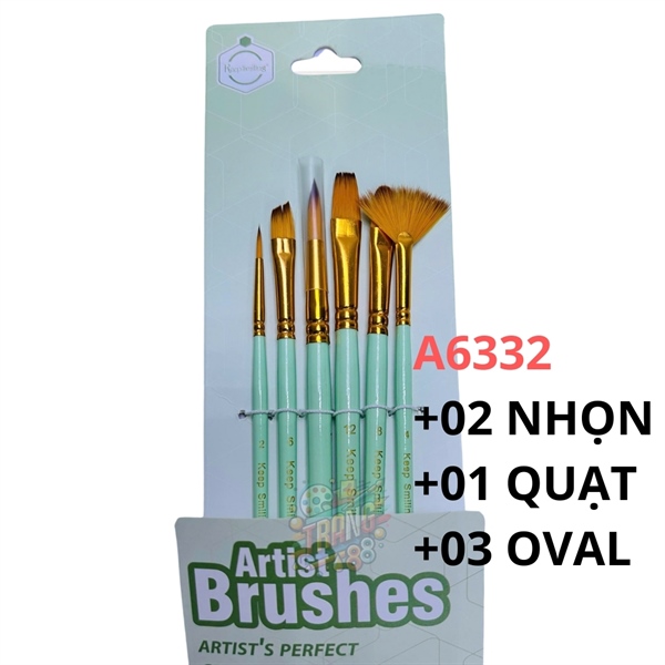 Cọ Oval+quạt Keep Smiling A6332 6c