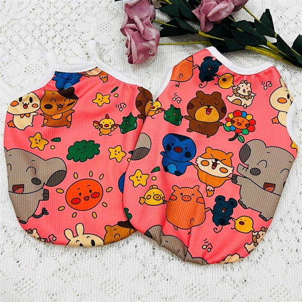 Áo ba lỗ vườn thú hồng