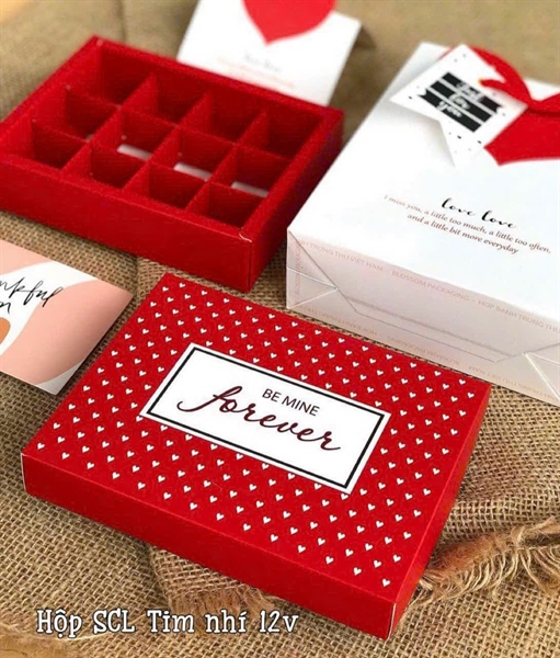 Hộp socola 12 viên đỏ ( không kèm túi)