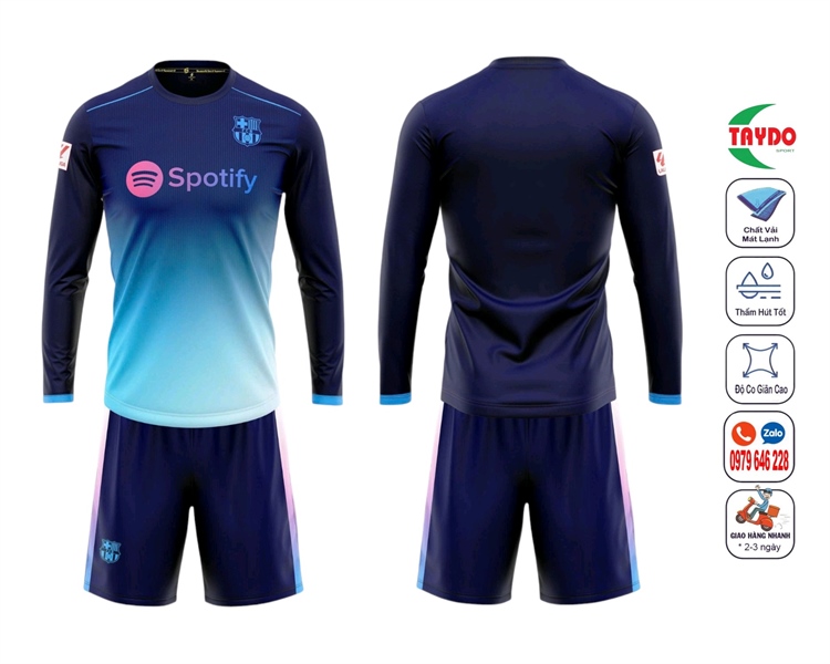 Barca Xanh Đen- tay dài
