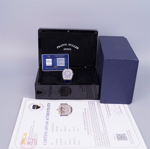 Đồng hồ Franck Muller V32 (32x46mm) dây xanh có giấy kiểm định (ACBUNo529) +