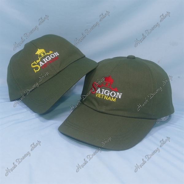 Nón kết thêu chữ Sài Gòn Việt Nam có khóa dán phía sau vòng đầu 56-60cm