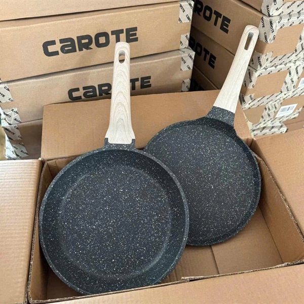 SET 2 CHẢO CHỐNG DÍNH CAROTE ĐÁY PHẲNG 120225