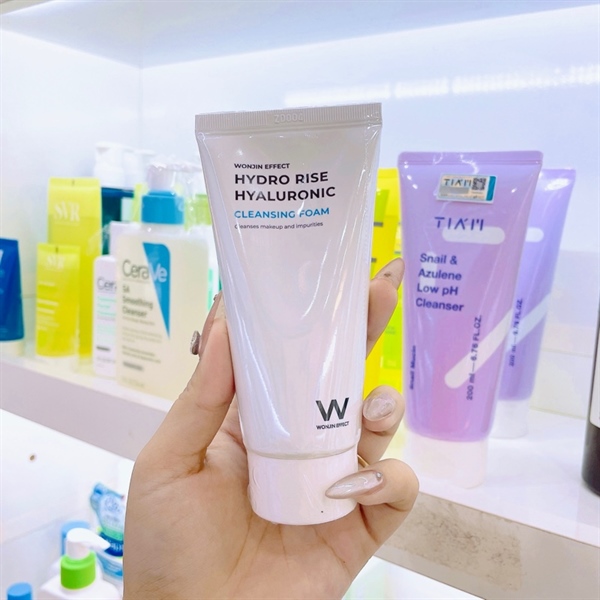 Tách set Sữa rửa mặt làm sạch căng bóng da Wonjin Effect Hydro rise hyaluronic 80ml