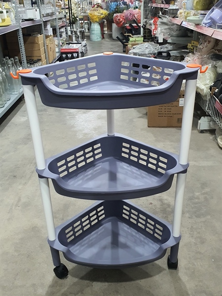 Kệ nhựa 3 tầng tam giác 6613 có bánh xe