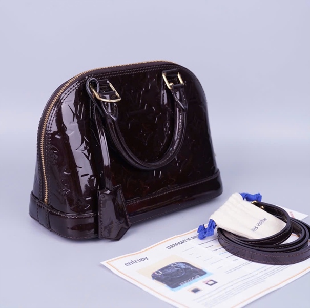 Túi LV Alma đen bóng (kèm + chìa) sz22+