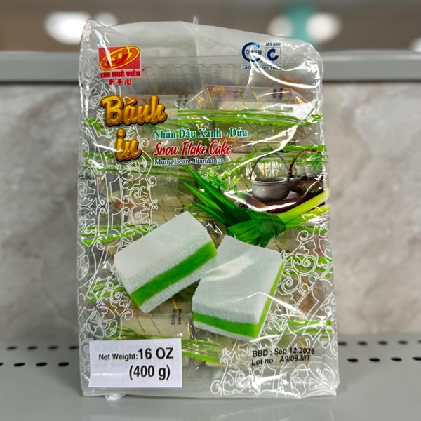 Snow Flake Cake Mung Bean (Pandan)- Banh In Dau Xanh La Dua 30x16oz