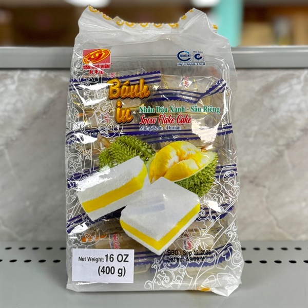Snow Flake Cake Mung Bean (Durian)- Banh In Dau Xanh Sau Rieng 30x16oz