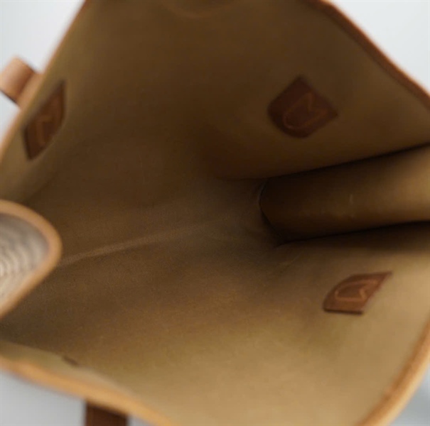 Túi GG tote xám viền nâu sz38 KG+