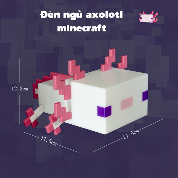 Đèn mô hình minecraft hình axolotl