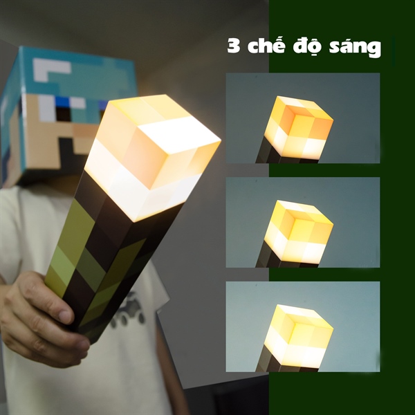 Mô hình đèn đuốc minecraft có sạc pin 3 chế độ sáng