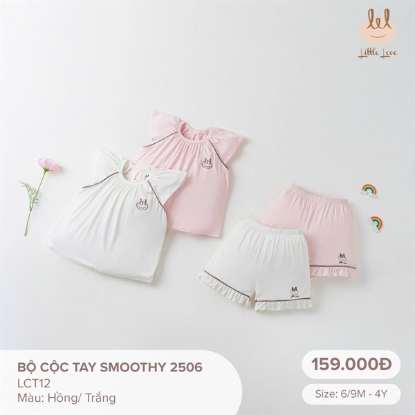 LIL Bộ cộc tay smoothy - Trắng