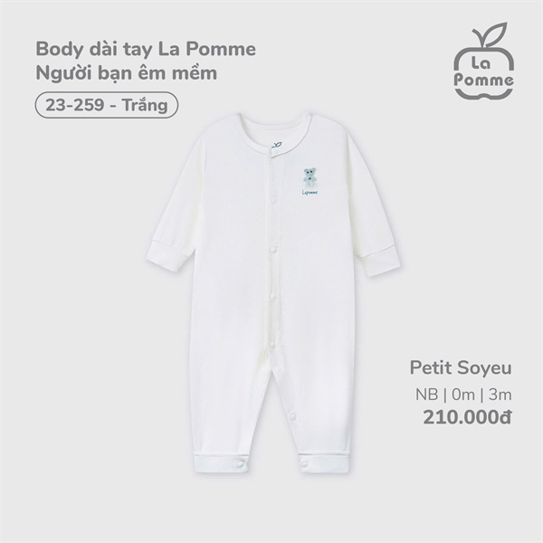 3259 - 3M/6M Body dài tay La Pomme Người bạn êm mềm