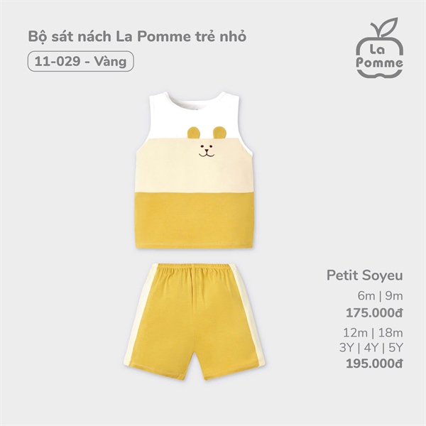 1029 - 12M/5Y Bộ sát nách La Pomme trẻ nhỏ