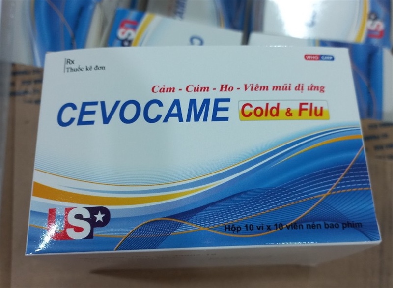 Cevocame Cold & Flu (Cảm - cúm - ho - viêm mũi dị ứng) (Hộp 10 vỉ x 10 viên) - US Pharma USA